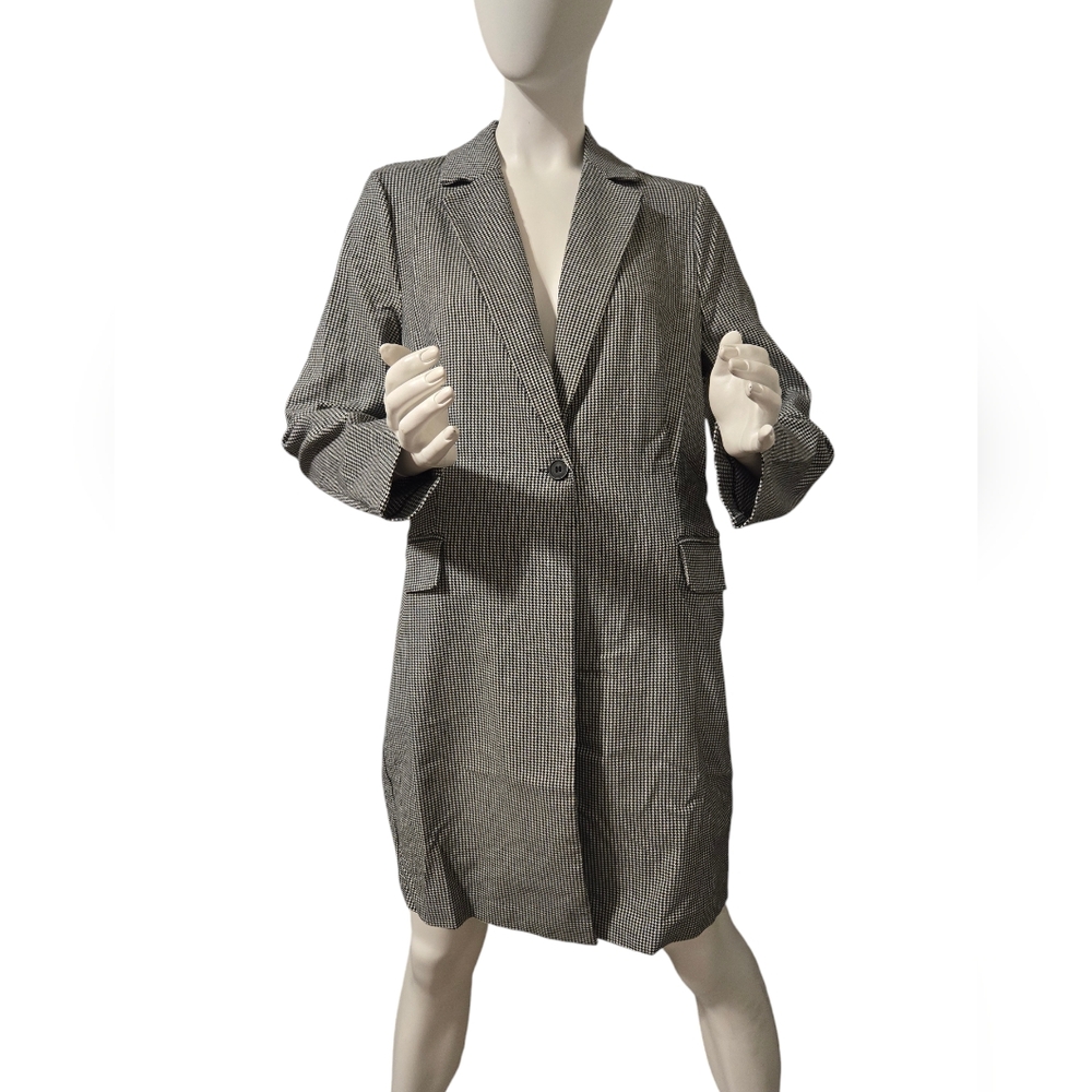 Adrianna Papell Preppy Houndstooth Trench Coat M